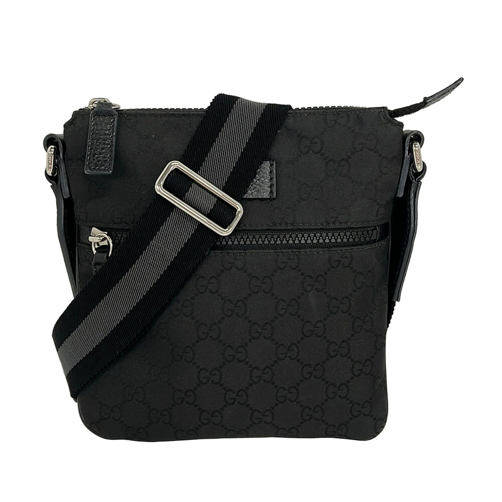 Gucci Gg Black Nylon Leather Shoulder #344040G62B
